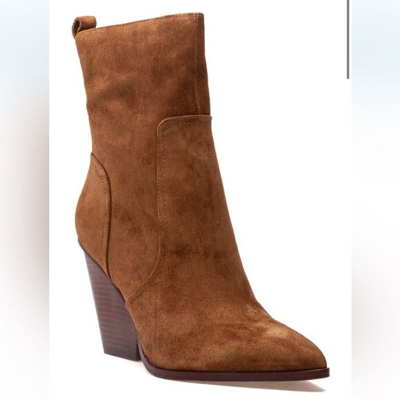 Veronica Beard Women’s Logan Suede Booties Brown Tan Hazelwood Size 6 - Picture 1 of 11